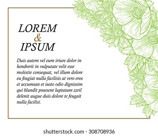 Wedding invitation cards with floral elements