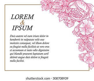 Wedding invitation cards with floral elements