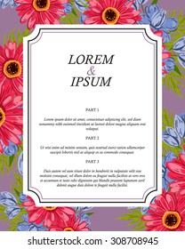 Wedding invitation cards with floral elements