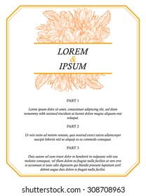 Wedding invitation cards with floral elements