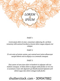 Wedding invitation cards with floral elements