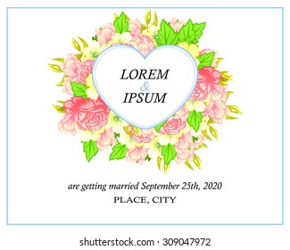 Wedding invitation cards with floral elements