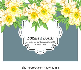 Wedding invitation cards with floral elements