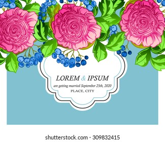Wedding invitation cards with floral elements