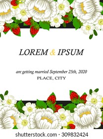Wedding invitation cards with floral elements