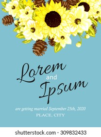 Wedding invitation cards with floral elements