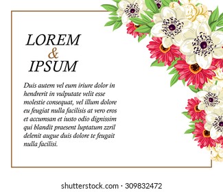Wedding invitation cards with floral elements