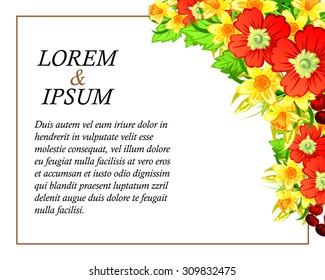 Wedding invitation cards with floral elements