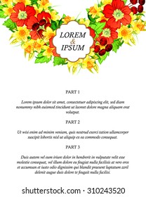 Wedding invitation cards with floral elements
