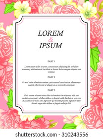 Wedding invitation cards with floral elements