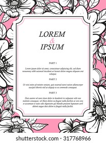 Wedding invitation cards with floral elements