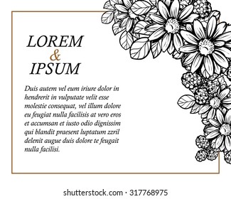 Wedding invitation cards with floral elements