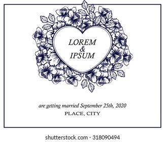 Wedding invitation cards with floral elements