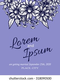 Wedding invitation cards with floral elements