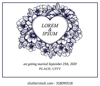 Wedding invitation cards with floral elements Wedding invitation cards with floral elements