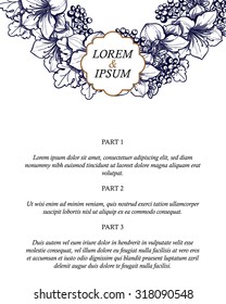 Wedding invitation cards with floral elements