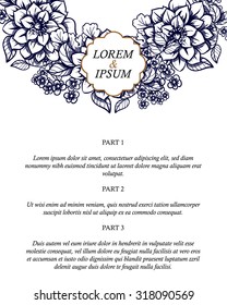 Wedding invitation cards with floral elements