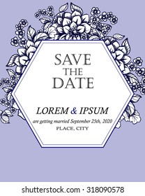 Wedding invitation cards with floral elements