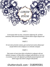 Wedding invitation cards with floral elements