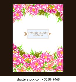 Wedding invitation cards with floral elements