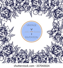 Wedding invitation cards with floral elements
