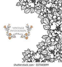 Wedding invitation cards with floral elements