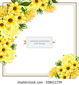 Wedding invitation cards with floral elements