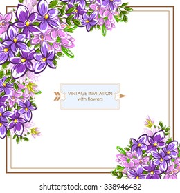 Wedding invitation cards with floral elements
