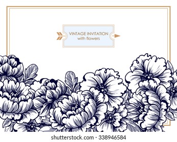Wedding invitation cards with floral elements