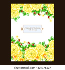 Wedding invitation cards with floral elements