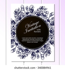 Wedding invitation cards with floral elements