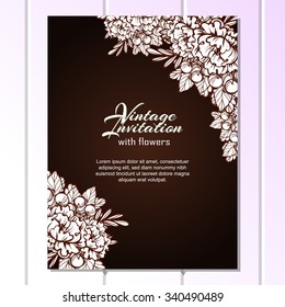 Wedding invitation cards with floral elements