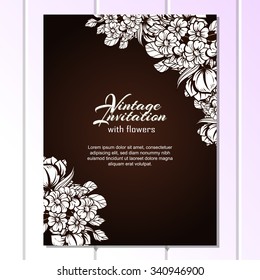 Wedding invitation cards with floral elements
