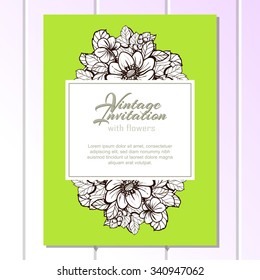 Wedding invitation cards with floral elements
