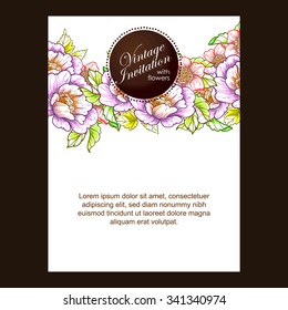 Wedding invitation cards with floral elements