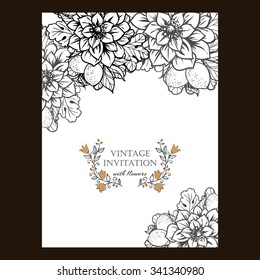 Wedding invitation cards with floral elements