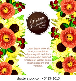 Wedding invitation cards with floral elements