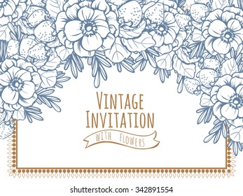 Wedding invitation cards with floral elements