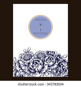 Wedding invitation cards with floral elements