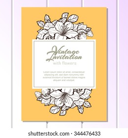 Wedding invitation cards with floral elements
