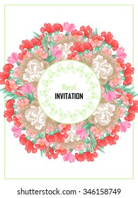 Wedding invitation cards with floral elements