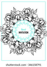 Wedding invitation cards with floral elements
