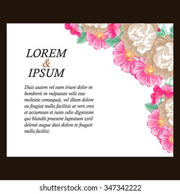 Wedding invitation cards with floral elements