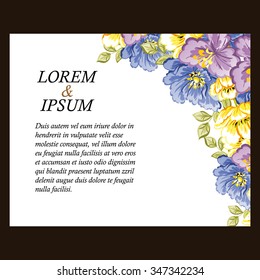 Wedding invitation cards with floral elements