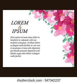 Wedding invitation cards with floral elements