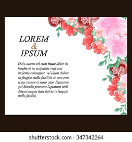 Wedding invitation cards with floral elements