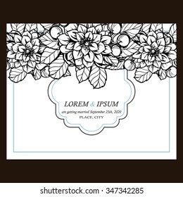 Wedding invitation cards with floral elements