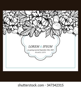 Wedding invitation cards with floral elements