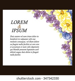 Wedding invitation cards with floral elements
