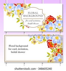 Wedding invitation cards with floral elements